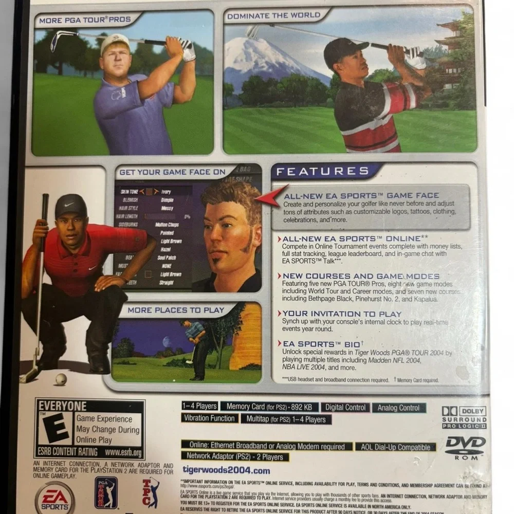 Sony PlayStation 2 Game - Tiger Woods PGA Tour 2004 - Black Case